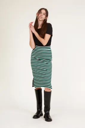 Ludmilla Long Skirt - Green jacket / black / whisper white