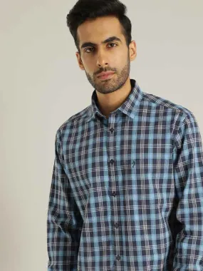 Men Checked Full Sleeve Cotton Blend Shirt