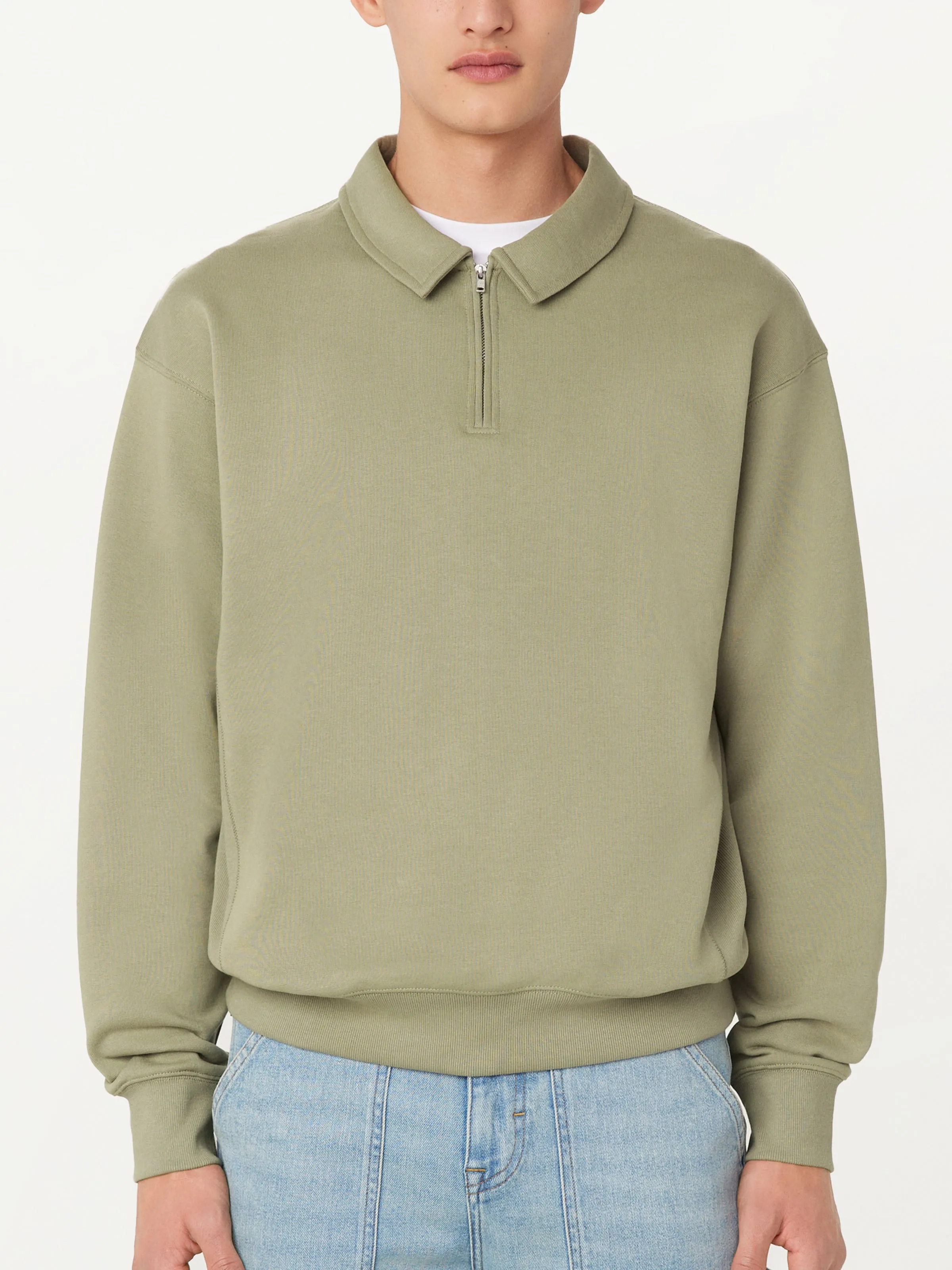 The Half Zip Sweatshirt in Vetiver Green